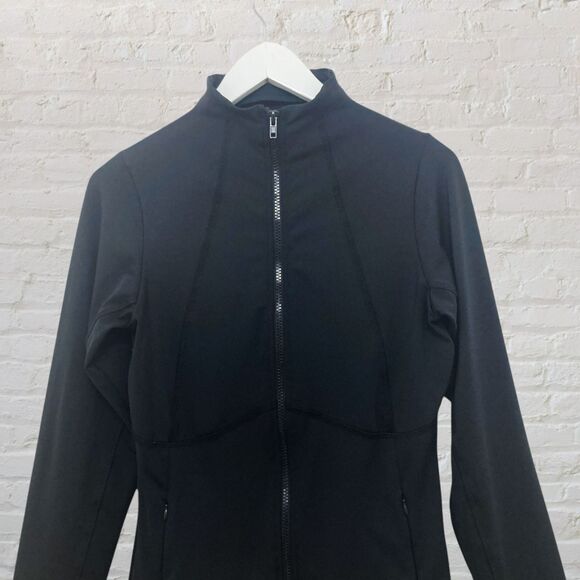 Olaya Sport Billy Jacket L Zip Front Thumb Holes Moisture Wicking Black - Picture 4 of 15